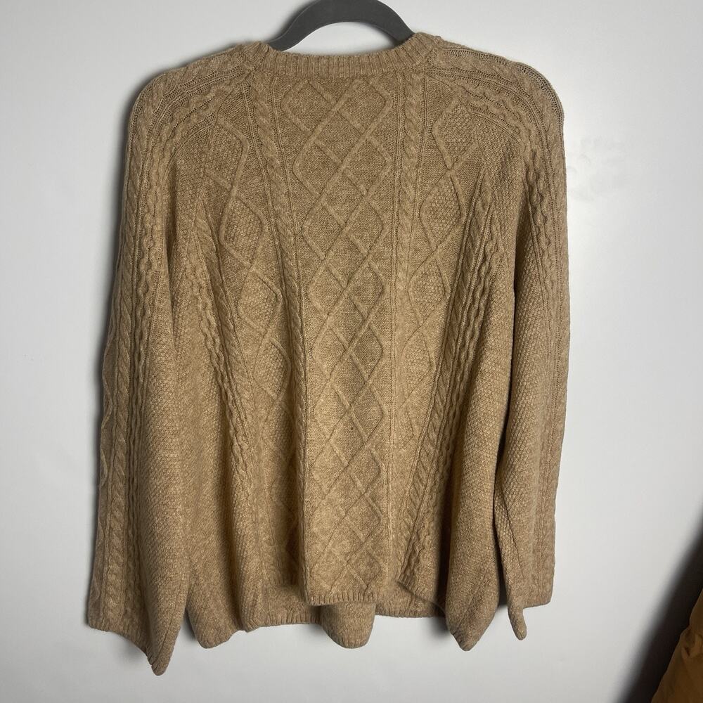 Vince Camuto Women's Warm Cozy Pullover Crew Neck Cable Sweater Latte Heather XL - Picture 9 of 11